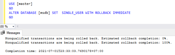 Restore the MSDB Database