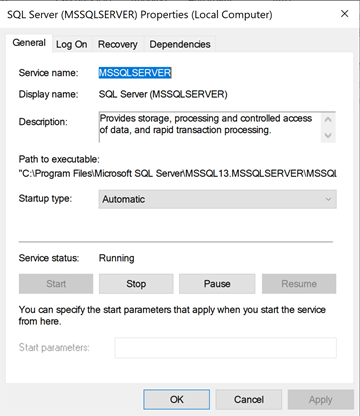 SQL Server service from services.msc