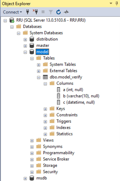 model database