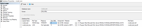 model_test Data and Log file paths verification