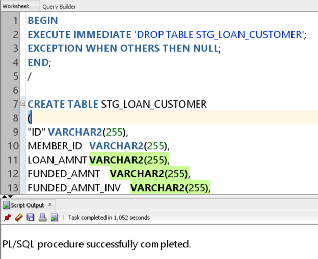 Load the data into ADW