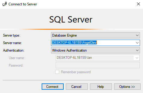 Connect to SQL Server