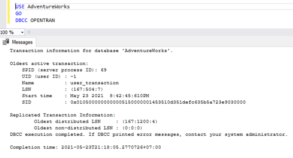 Identify a Long-Running Active Transaction