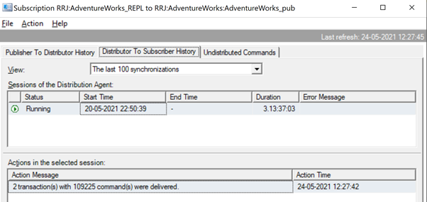 2 transactions with 109225 commands were delivered