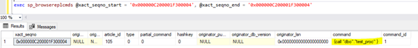 sp_browsereplcmds stored procedure