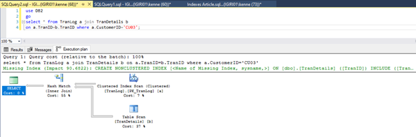 Output of Listing 5a After Primary Key