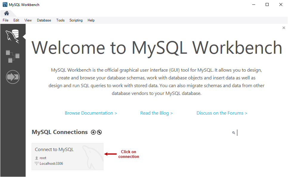 Welcome to MySQL Workbench