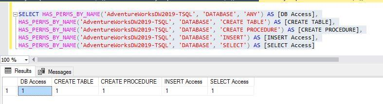 check permission for distinct databases for our login