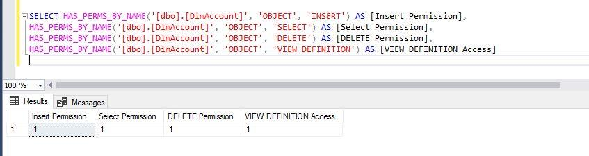 Check OBJECT-LEVEL Permissions