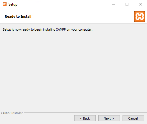 xampp is ready to install