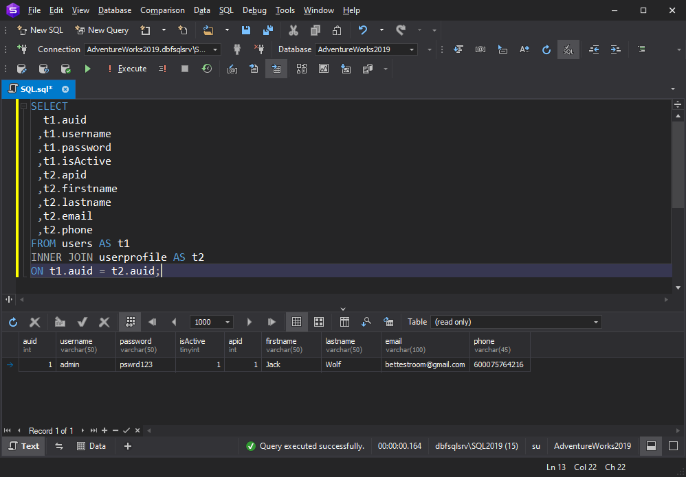 syntax of the SQL INNER JOIN clause