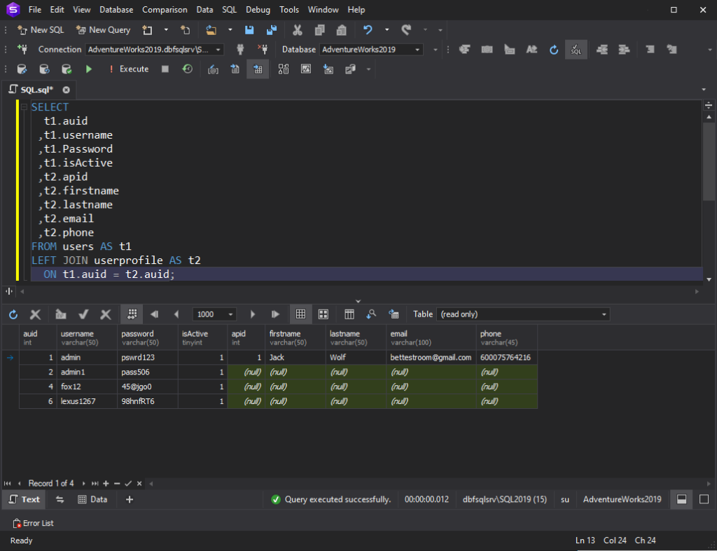 syntax of the SQL LEFT JOIN clause