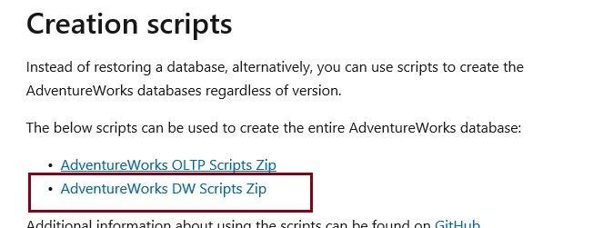 Creation scripts