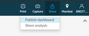 Publish Dashboard in QuickSight