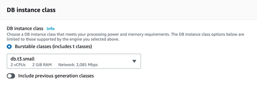 Selecting the DB Instance class in Amazon RDS