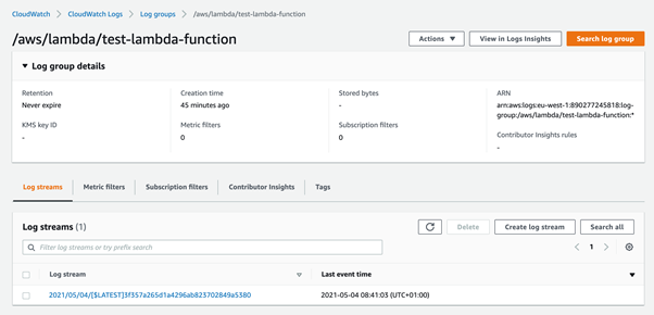 Viewing logs in the CloudWatch Console