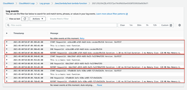 Lambda function being executed every minute