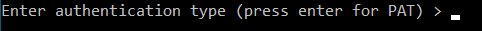 press ENTER for the request of your authentication type