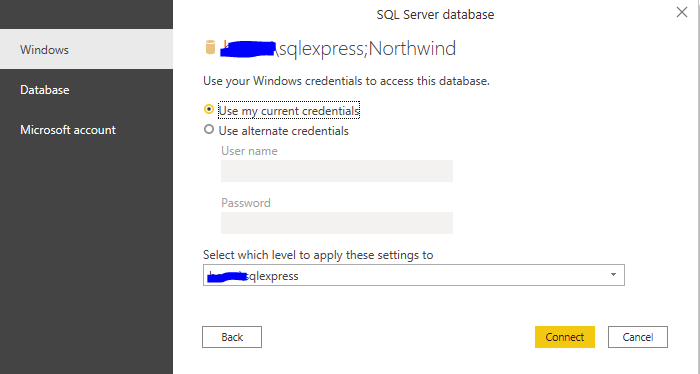 Connect to SQL Server Database