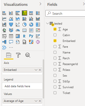 creating a clustered column chart