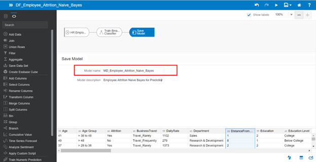 Save the data flow