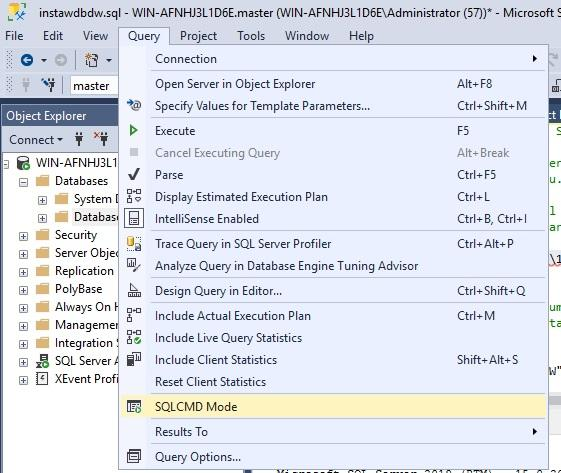 click the SQLCMD Mode of the Query tab