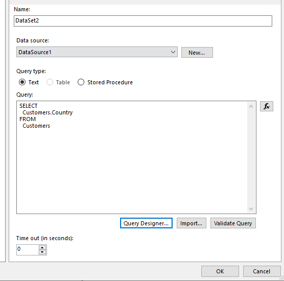 query that will be used to populate the parameter values