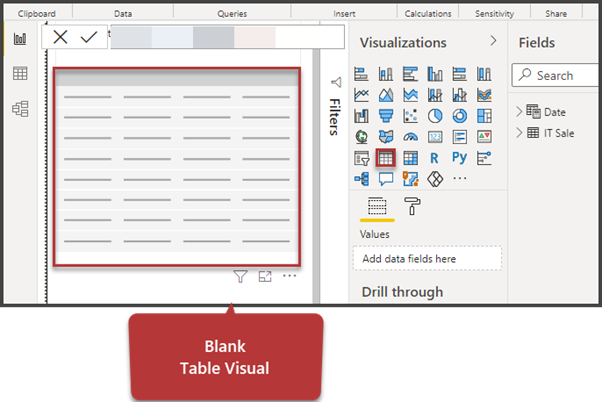 Blank Table Visual