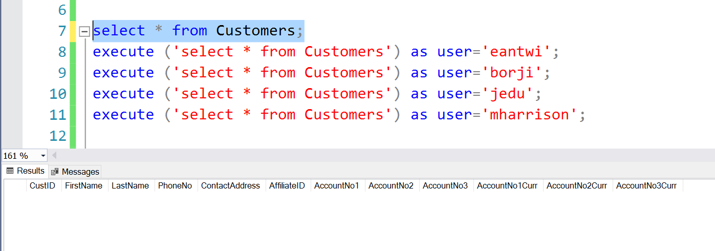 SysAdmin sees no rows