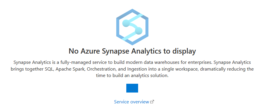 No Azure Synapse Analytics to Display